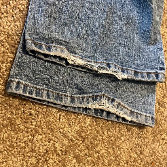 Vtg One Tuff Babe OTB Stretch Flare Leg Light Blue Jeans size 7/8 - Picture 11 of 11